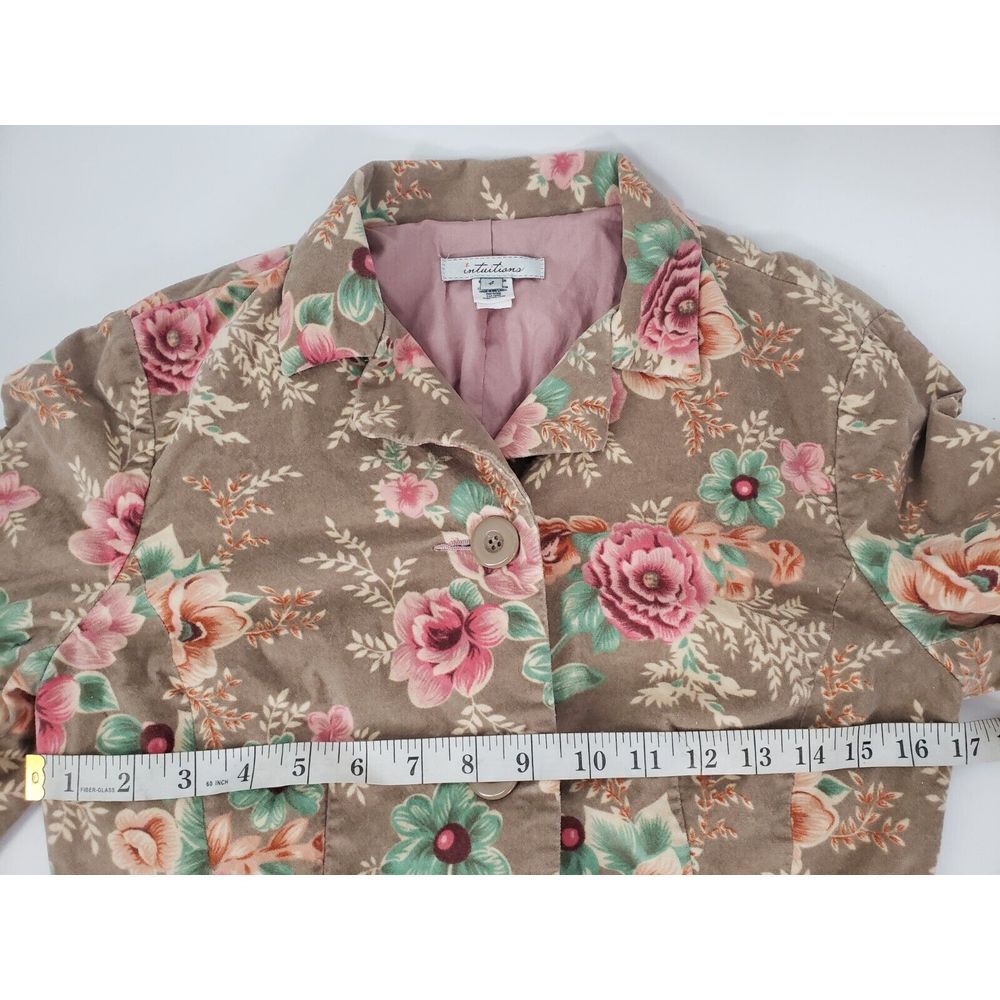 Intuitions Womens European Jacket Size‎ 4 Floral Bow Pockets Collared Lined Pink - Picture 10 of 12